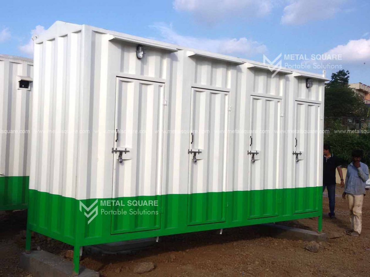 Portable Community Toilets MetalSquare is India’s leading portable cabin, porta cabin, ehouse